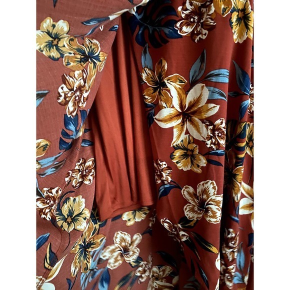 By & By High Low Dress/Size XXL Women-Floral Lined Rust Colored Dress-NWT - Picture 6 of 8